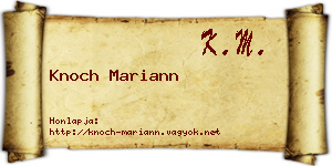 Knoch Mariann névjegykártya